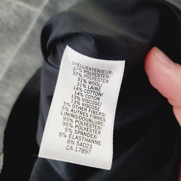 Banana Republic Pencil Skirt Herringbone Preppy Lady-like Career Wool Grey 4 - Picture 6 of 10